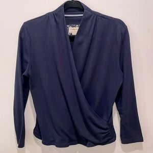 Maeve small navy blue v neck blouse
